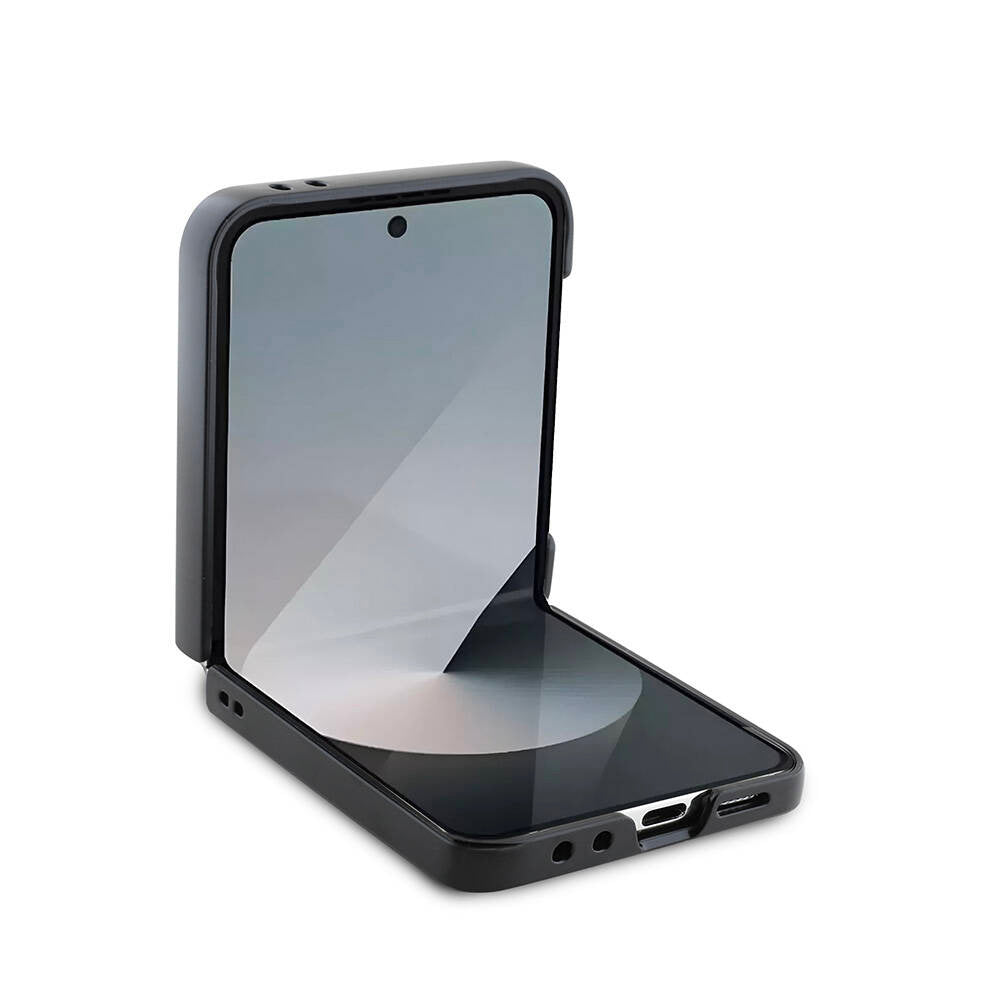 Husa pentru Samsung Galaxy Z Flip7 FE F761 / Z Flip6 F741, Guess, 4G Metal Logo, Neagra