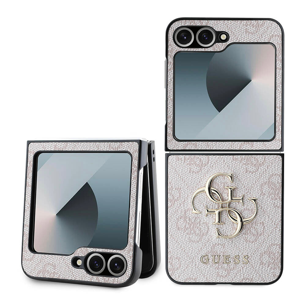 Husa pentru Samsung Galaxy Z Flip7 FE F761 / Z Flip6 F741, Guess, 4G Metal Logo, Roz