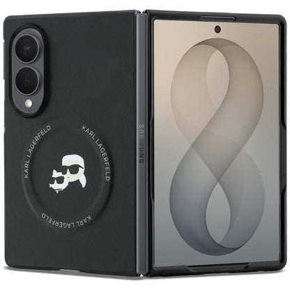 Husa pentru Samsung Galaxy Z Fold8 F971, Karl Lagerfeld, Karl & Choupette Head Pin, Neagra