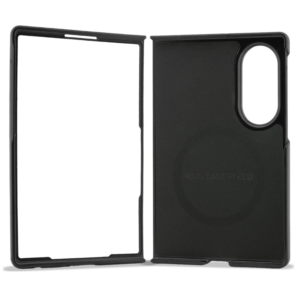 Husa pentru Samsung Galaxy Z Fold8 F971, Karl Lagerfeld, Karl & Choupette Head Pin, Neagra