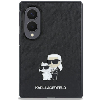 Husa pentru Samsung Galaxy Z Fold8 F971, Karl Lagerfeld, Saffiano Karl & Choupette Metal Pin, Neagra