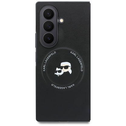 Husa pentru Samsung Galaxy Z Fold8 Ultra F976, Karl Lagerfeld, Karl & Choupette Head Pin, Neagra