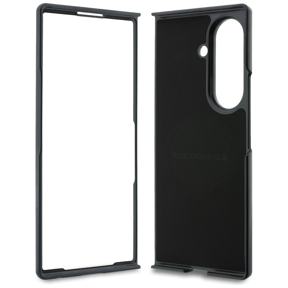 Husa pentru Samsung Galaxy Z Fold8 Ultra F976, Karl Lagerfeld, Karl & Choupette Head Pin, Neagra