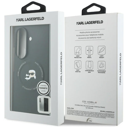 Husa pentru Samsung Galaxy Z Fold8 Ultra F976, Karl Lagerfeld, Karl & Choupette Head Pin, Neagra