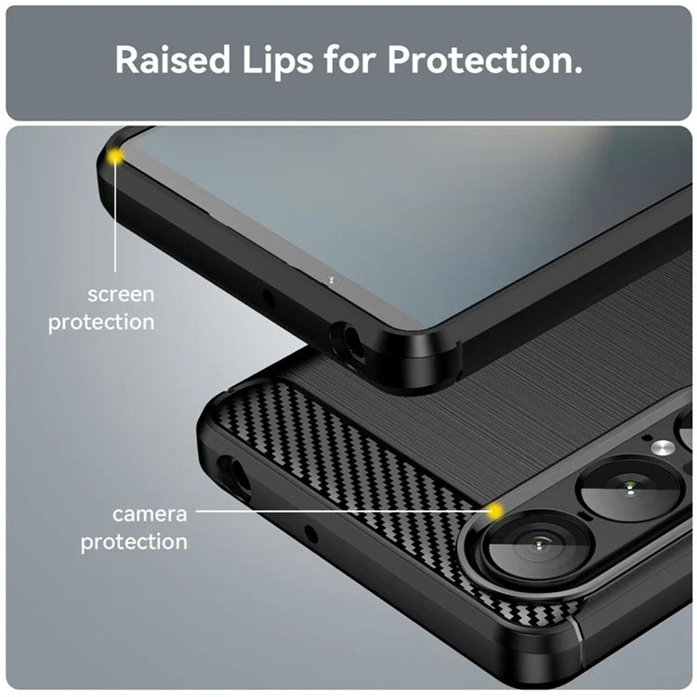 Husa pentru Sony Xperia 1 VII, Techsuit, Carbon, Neagra