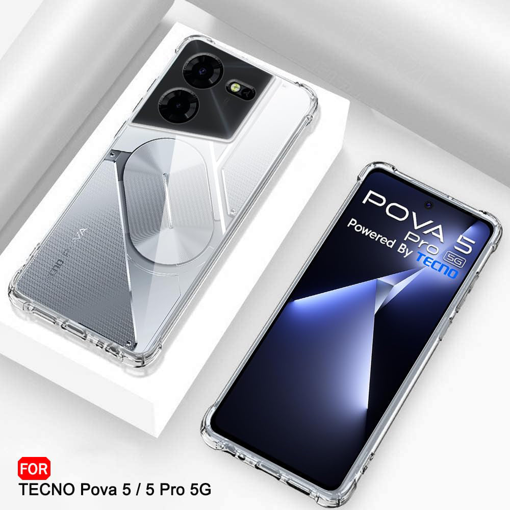 Husa pentru Tecno Pova 5 Pro, Techsuit, Shockproof Clear, Transparenta