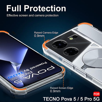 Husa pentru Tecno Pova 5 Pro, Techsuit, Shockproof Clear, Transparenta