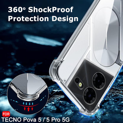 Husa pentru Tecno Pova 5 Pro, Techsuit, Shockproof Clear, Transparenta