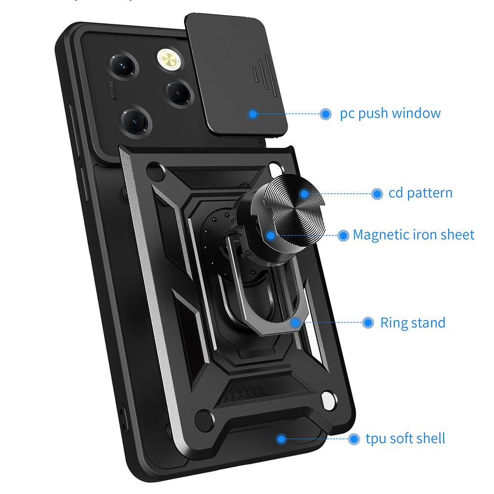 Husa pentru Tecno Spark 20 Pro / Infinix Hot 40 / Hot 40 Pro, Techsuit, CamShield, Neagra