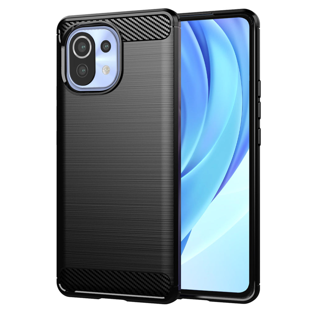 Husa pentru Xiaomi 11 Lite 5G NE / Mi 11 Lite 5G / 11 Lite, Techsuit, Carbon, Neagra
