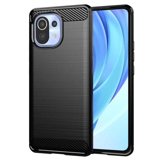 Husa pentru Xiaomi 11 Lite 5G NE / Mi 11 Lite 5G / 11 Lite, Techsuit, Carbon, Neagra