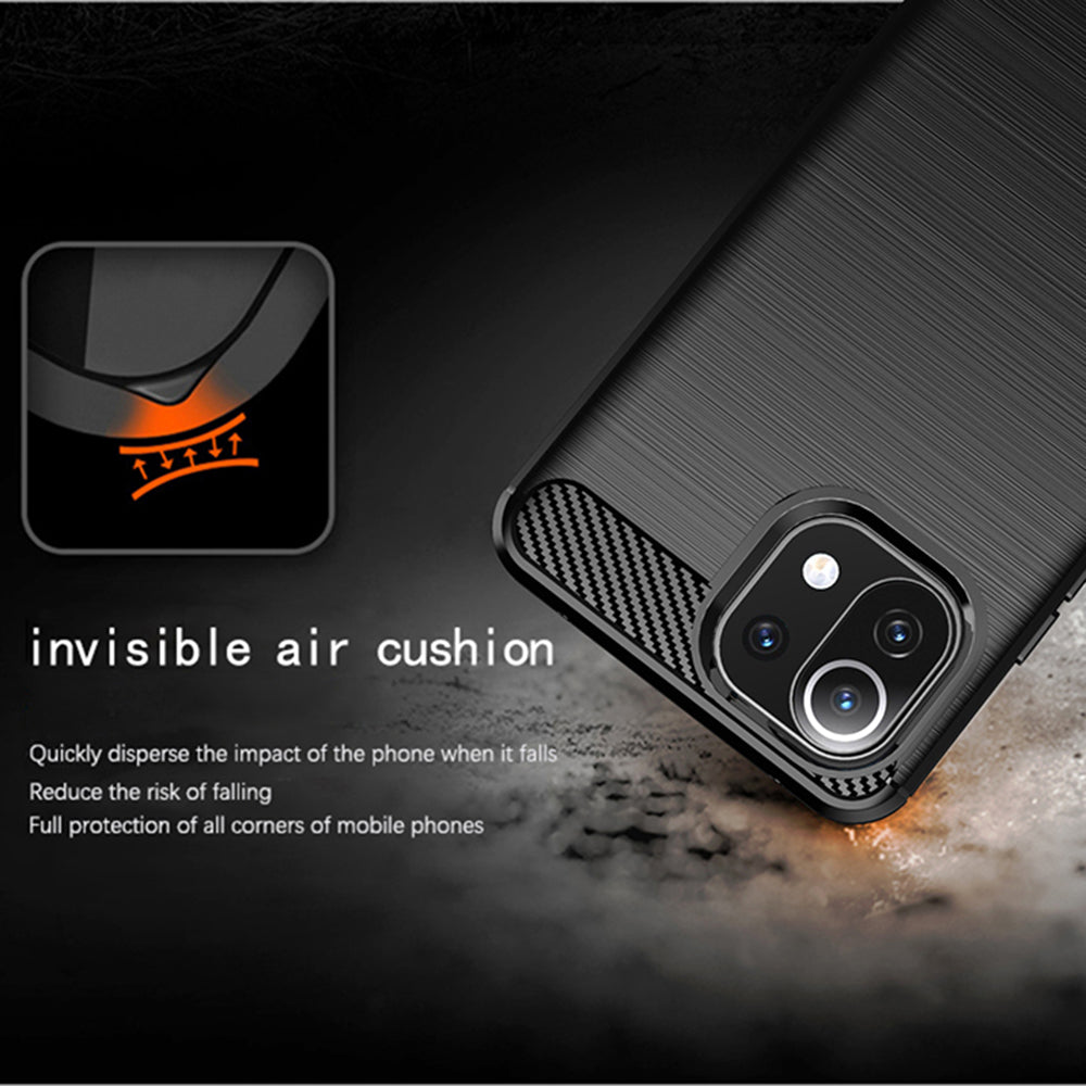 Husa pentru Xiaomi 11 Lite 5G NE / Mi 11 Lite 5G / 11 Lite, Techsuit, Carbon, Neagra