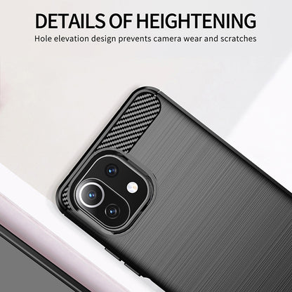 Husa pentru Xiaomi 11 Lite 5G NE / Mi 11 Lite 5G / 11 Lite, Techsuit, Carbon, Neagra