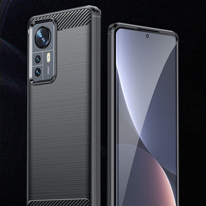 Husa pentru Xiaomi 12X / 12, Techsuit, Carbon, Neagra