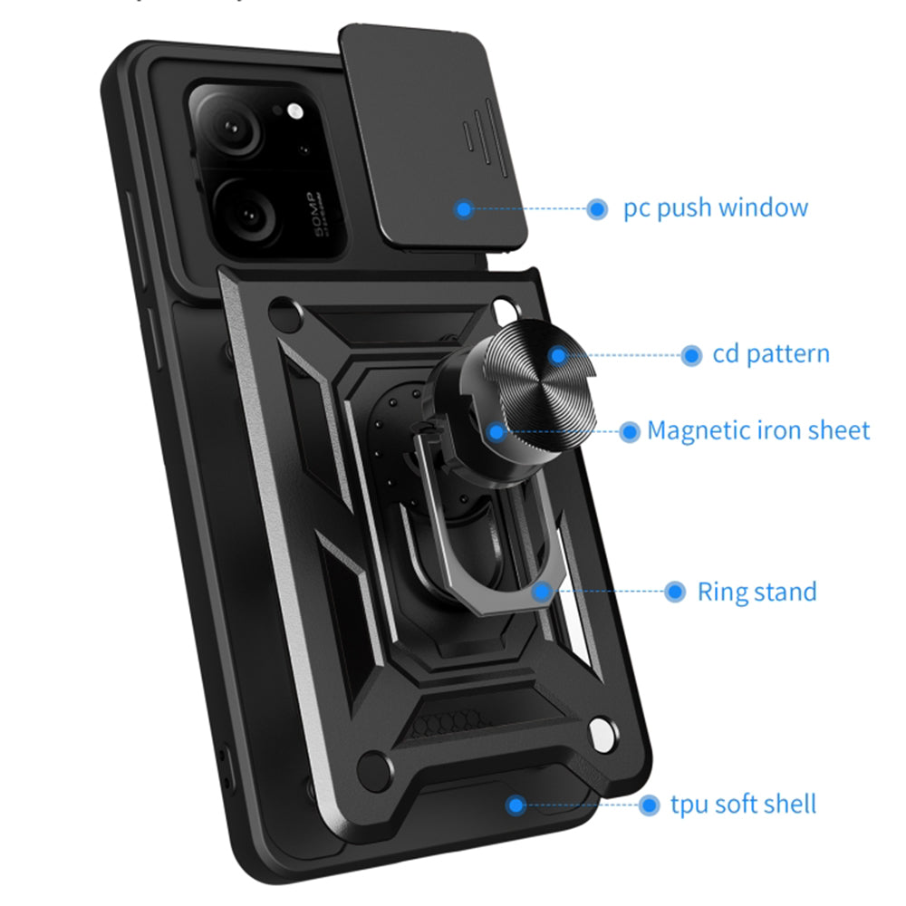 Husa pentru Xiaomi 13T Pro / 13T, Techsuit, CamShield, Neagra