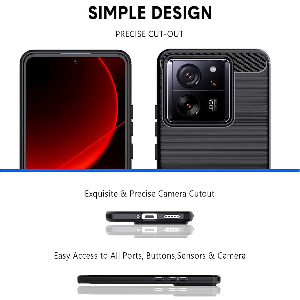 Husa pentru Xiaomi 13T Pro / 13T, Techsuit, Carbon, Neagra