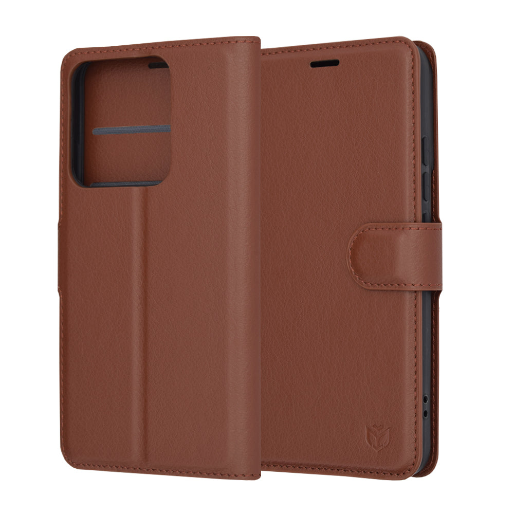 Husa pentru Xiaomi 14, Techsuit, Leather Folio, Maro
