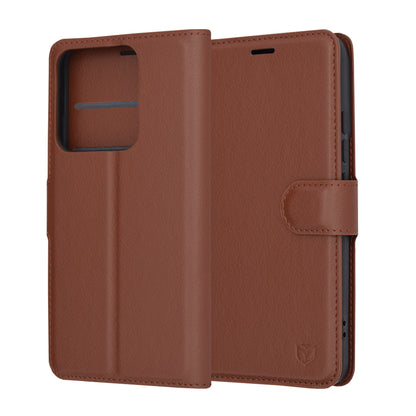 Husa pentru Xiaomi 14, Techsuit, Leather Folio, Maro