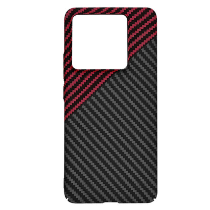 Husa pentru Xiaomi 14T Pro, Techsuit, Carbonite FiberShell, Neagra Rosie
