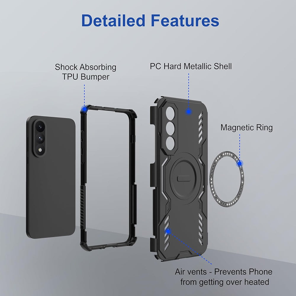 Husa MagSafe pentru Xiaomi 15T Pro, Techsuit, ArmorMag, Neagra