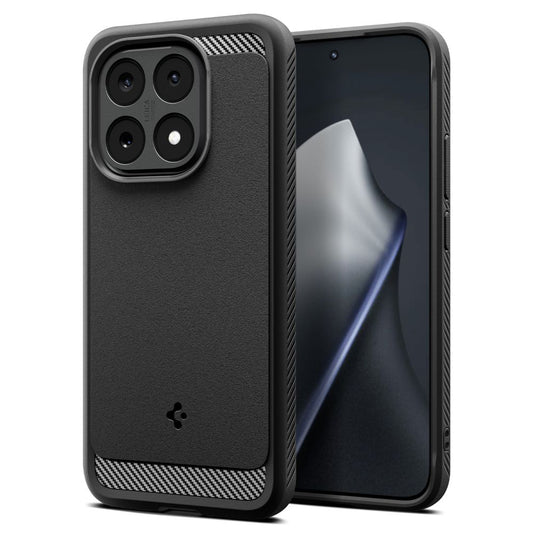 Husa pentru Xiaomi 15T, Spigen, Rugged Armor, Neagra Mata