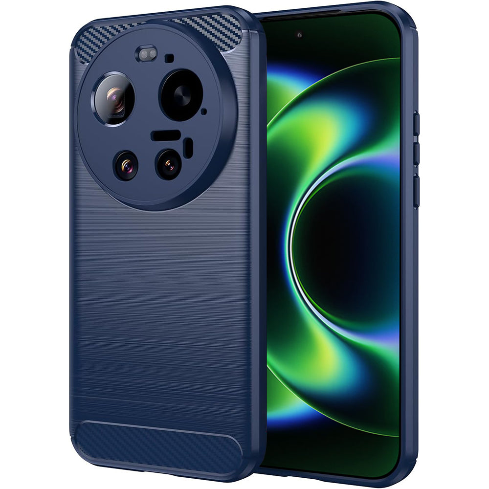 Husa pentru Xiaomi 17 Ultra, Techsuit, Carbon, Albastra