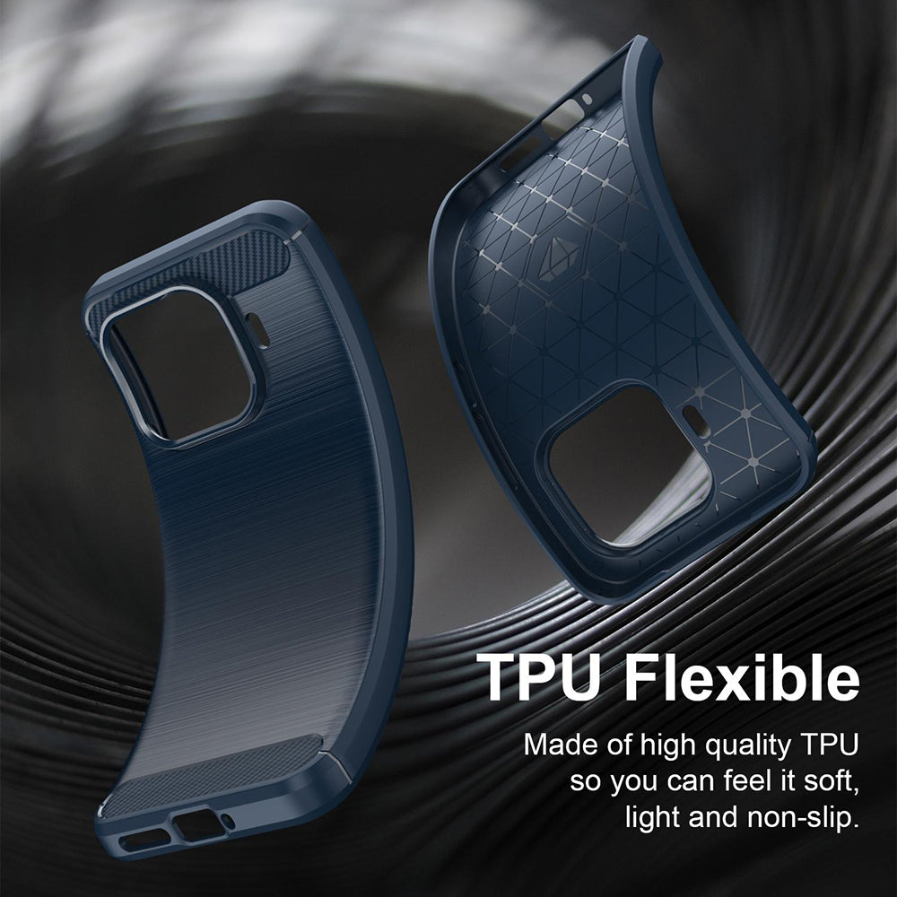 Husa pentru Xiaomi 17T Pro, Techsuit, Carbon, Albastra
