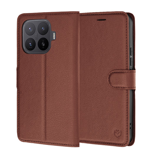 Husa pentru Xiaomi 17T Pro, Techsuit, Leather Folio, Maro