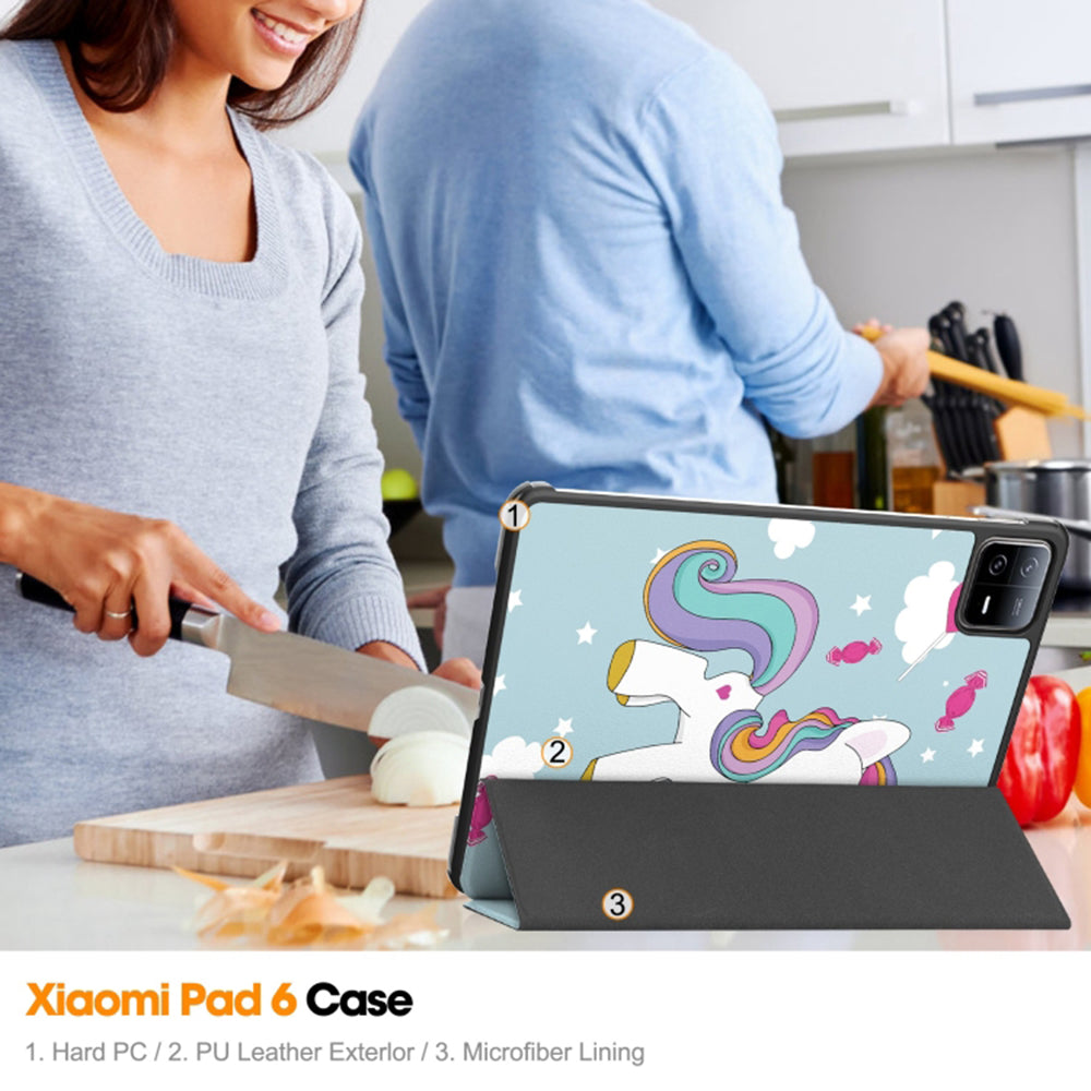 Husa pentru Xiaomi Pad 6 / 6 Pro, Techsuit, FoldPro Unicorn, Multicolor