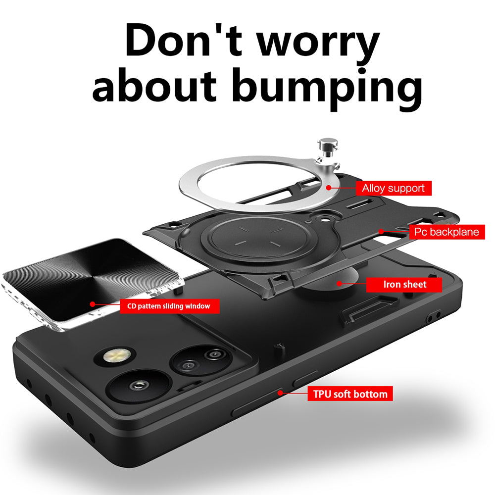 Husa pentru Xiaomi Poco C65 / Redmi 13C, Techsuit, CamGuard Pro, Neagra