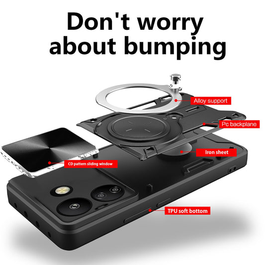 Husa pentru Xiaomi Poco C65 / Redmi 13C, Techsuit, CamGuard Pro, Neagra