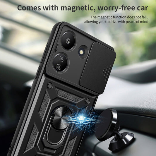 Husa pentru Xiaomi Poco C65 / Redmi 13C, Techsuit, CamShield, Neagra