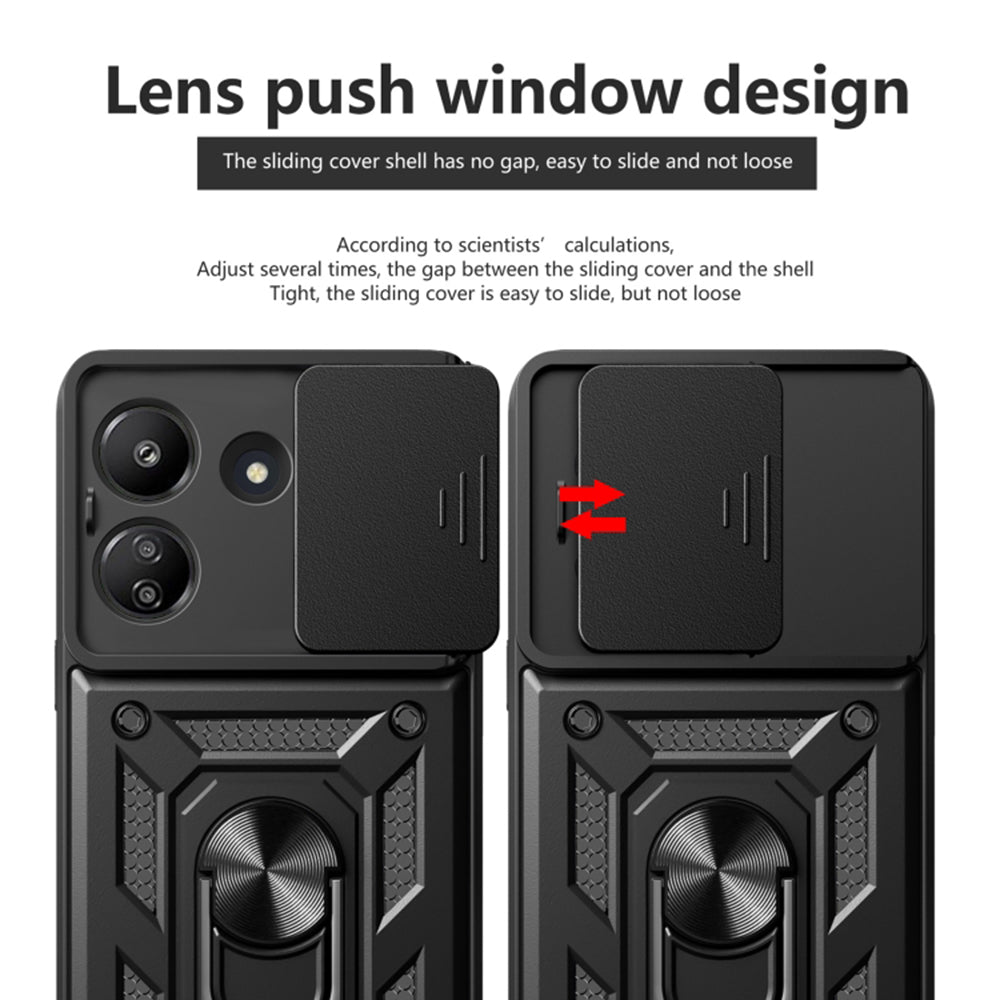 Husa pentru Xiaomi Poco C65 / Redmi 13C, Techsuit, CamShield, Neagra