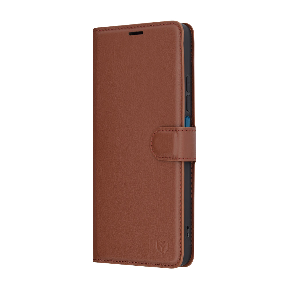 Husa pentru Xiaomi Poco C75 / Redmi 14C, Techsuit, Leather Folio, Maro