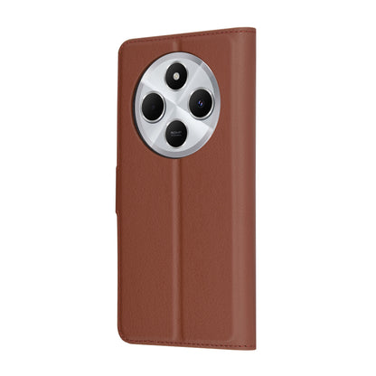 Husa pentru Xiaomi Poco C75 / Redmi 14C, Techsuit, Leather Folio, Maro