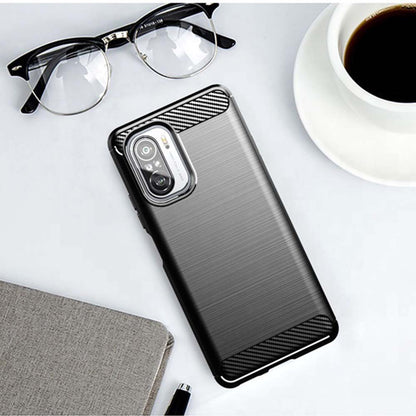 Husa pentru Xiaomi Poco F3 / Mi 11i, Techsuit, Carbon, Neagra