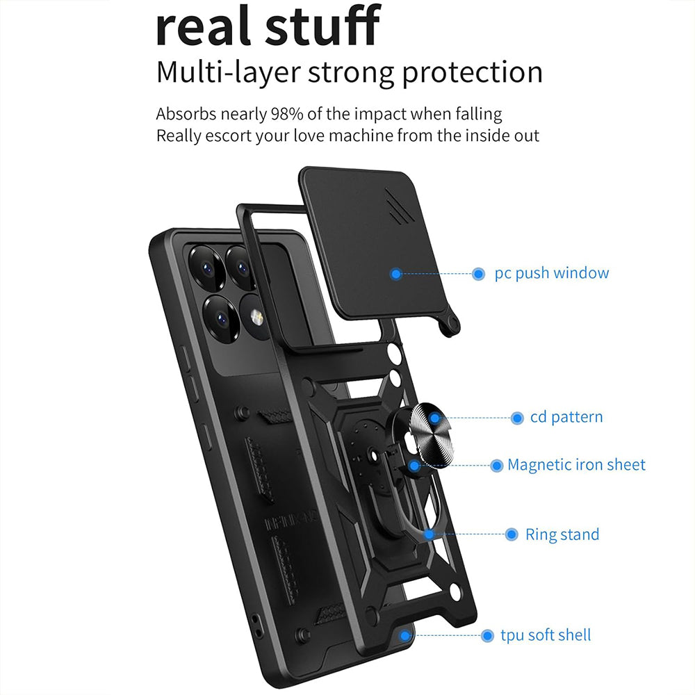 Husa pentru Xiaomi Poco F6 Pro, Techsuit, CamShield, Roz