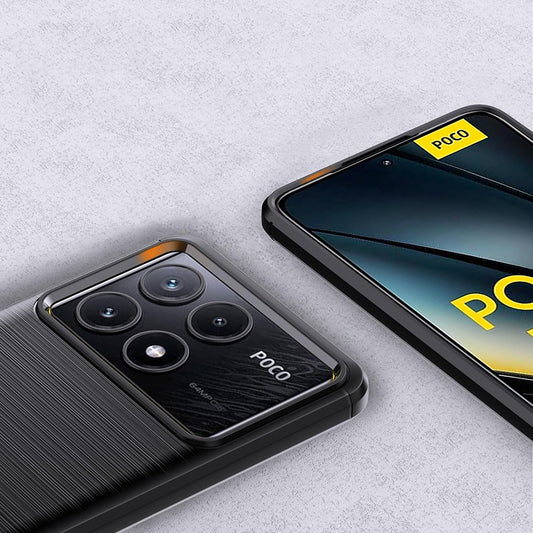 Husa pentru Xiaomi Poco F6 Pro, Techsuit, Carbon, Albastra