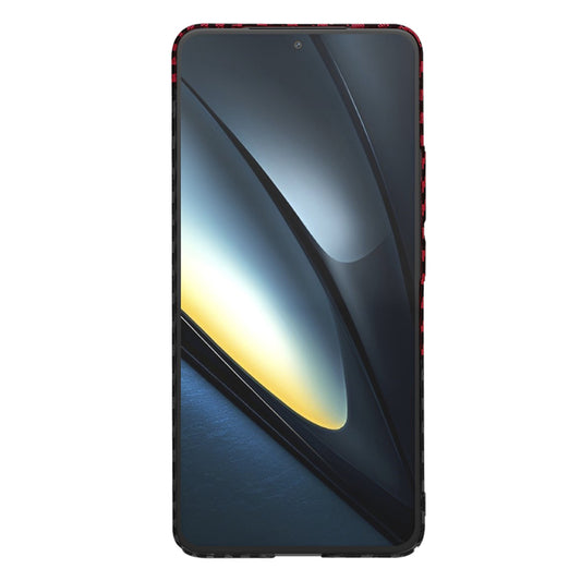 Husa pentru Xiaomi Poco F6 Pro, Techsuit, Carbonite FiberShell, Neagra Rosie