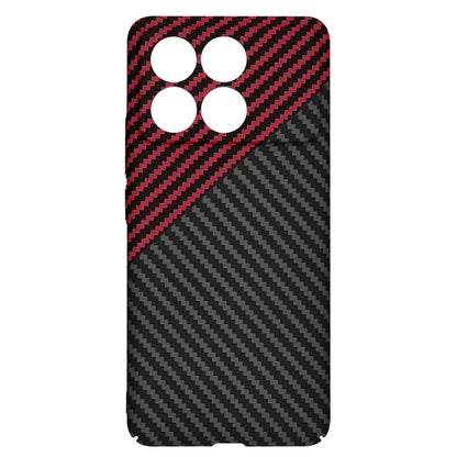 Husa pentru Xiaomi Poco F6 Pro, Techsuit, Carbonite FiberShell, Neagra Rosie