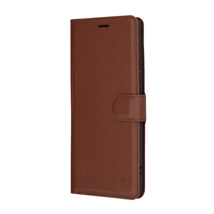 Husa pentru Xiaomi Poco F6 Pro, Techsuit, Leather Folio, Maro