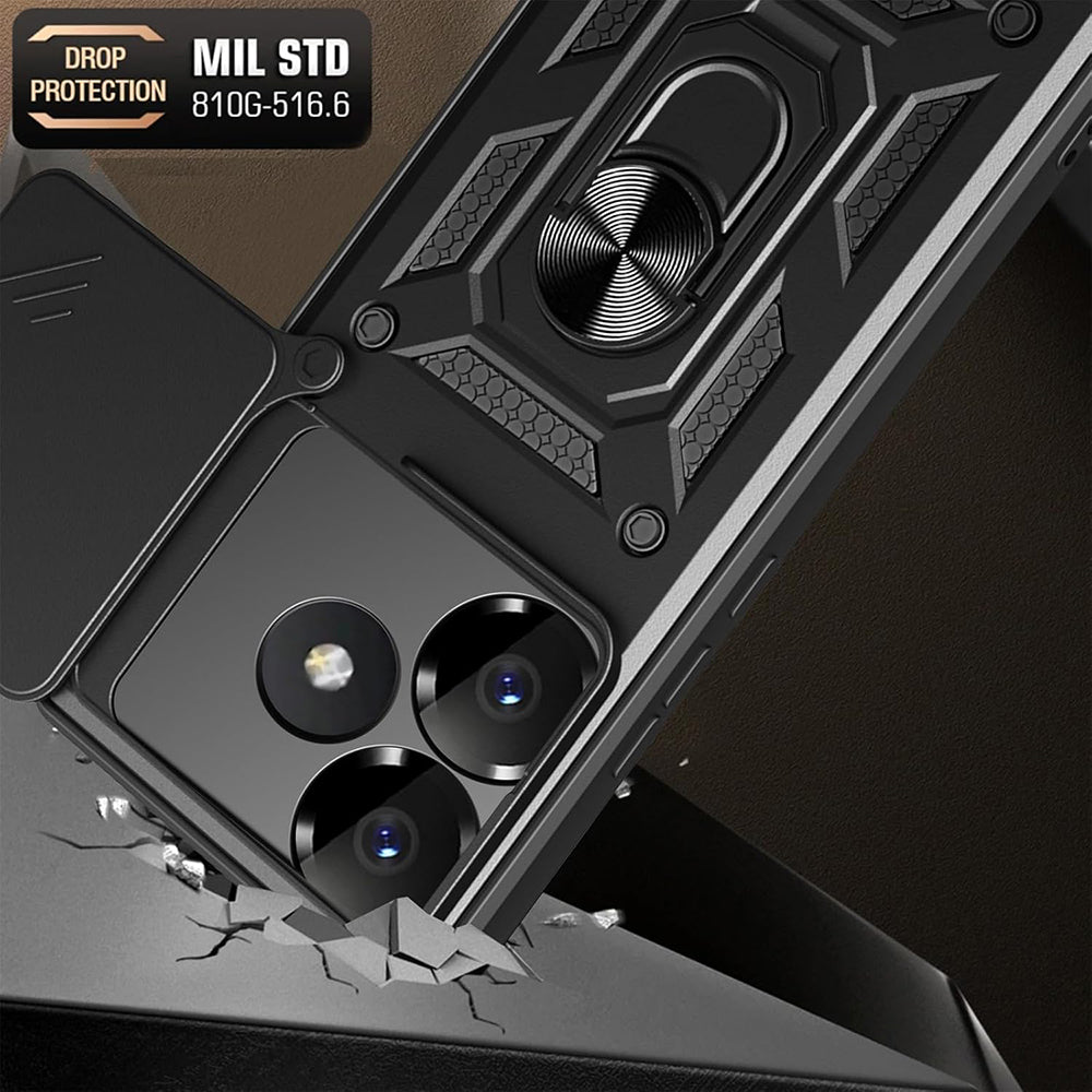 Husa pentru Xiaomi Poco F6, Techsuit, CamShield, Neagra
