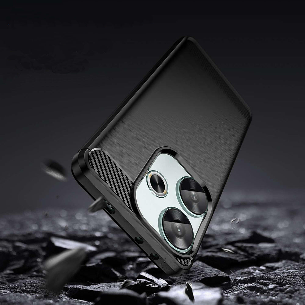 Husa pentru Xiaomi Poco F6, Techsuit, Carbon, Neagra