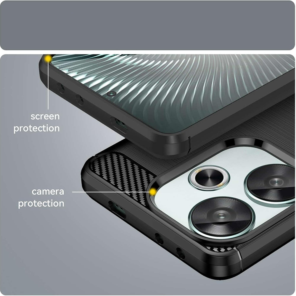 Husa pentru Xiaomi Poco F6, Techsuit, Carbon, Neagra