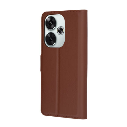 Husa pentru Xiaomi Poco F6, Techsuit, Leather Folio, Maro