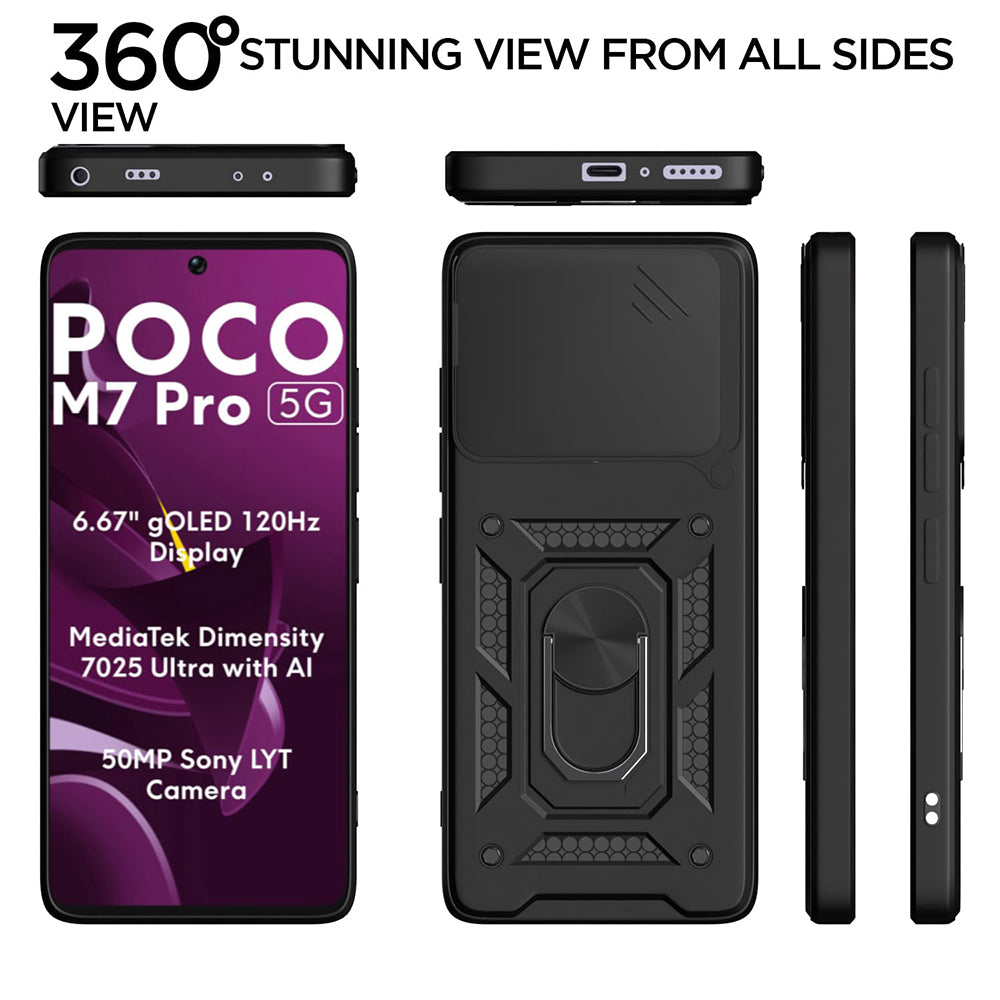 Husa pentru Xiaomi Poco M7 Pro 5G, Techsuit, CamShield, Neagra