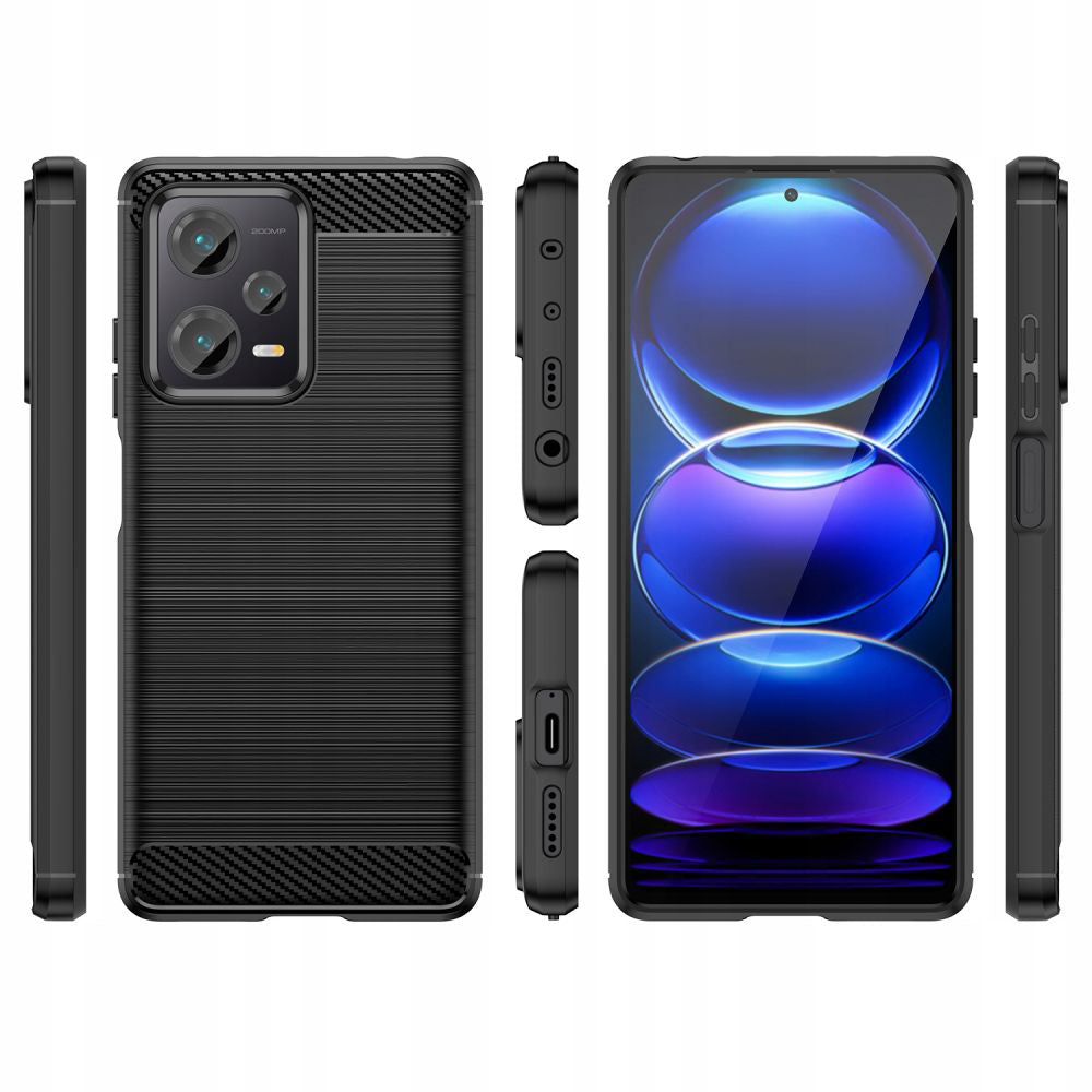 Husa pentru Xiaomi Poco X5 / Note 12 5G, Techsuit, Carbon, Neagra