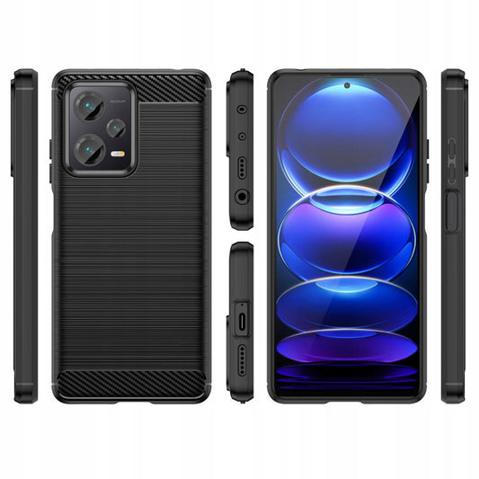 Husa pentru Xiaomi Poco X5 / Note 12 5G, Techsuit, Carbon, Neagra