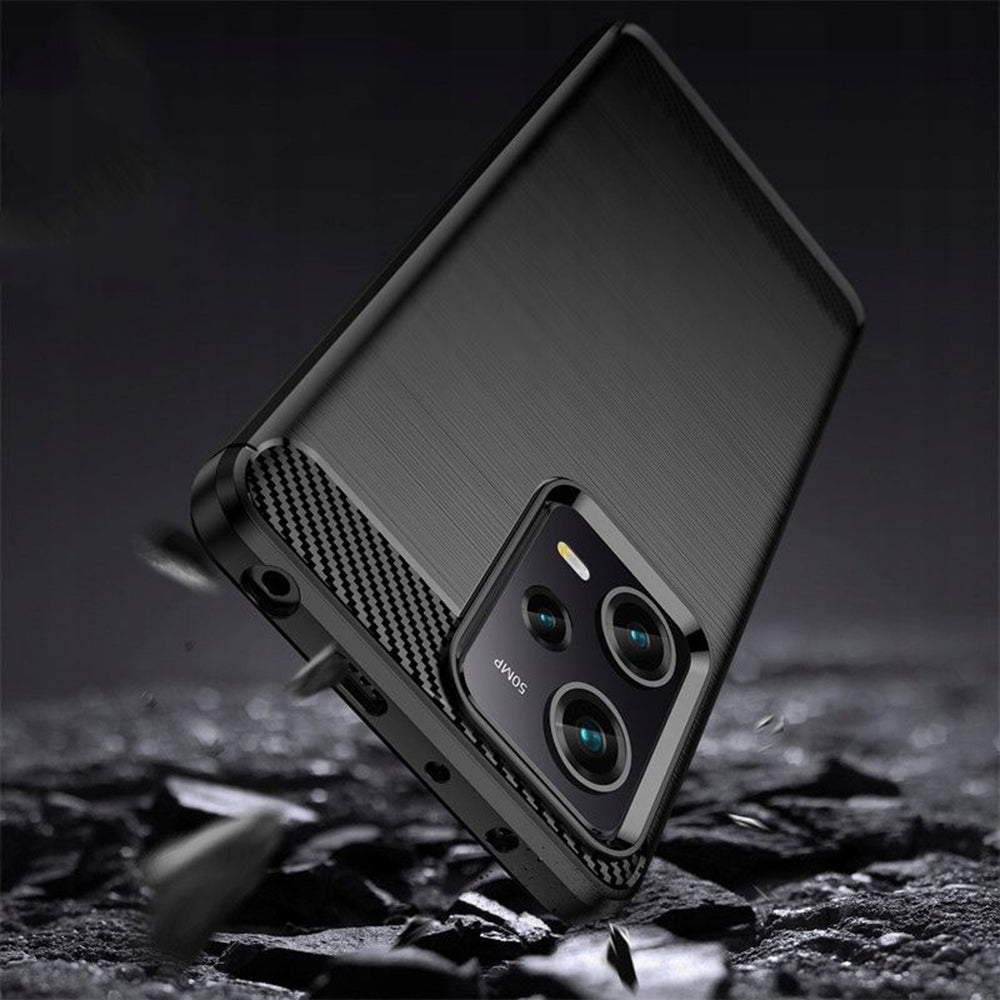 Husa pentru Xiaomi Poco X5 Pro / Redmi Note 12 Pro 5G, Techsuit, Carbon, Neagra