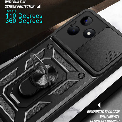 Husa pentru Xiaomi Poco X6 / Note 13 Pro 5G, Techsuit, CamShield, Neagra